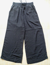 LADIES PRIMARK SIZE 10 BLACK WIDE LEG PULL ON CROP LOUNGE TROUSERS