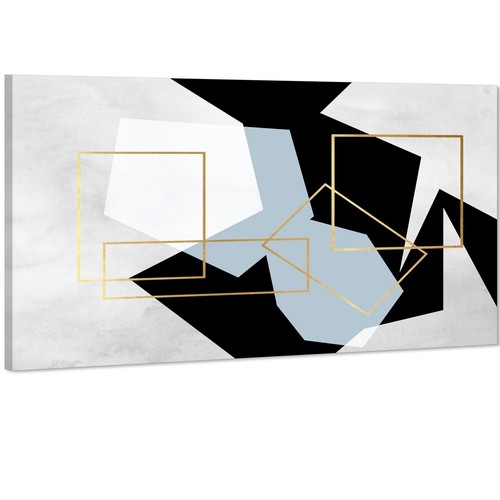 Light blue black geometric - blue,