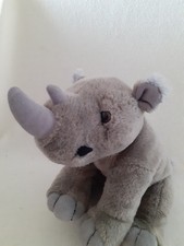 Keel Toys Grey Sitting Rhino Plush Soft Toy