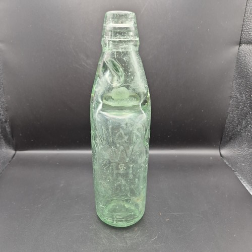 Antique glass codd bottle - glass, bottle,