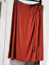 Bonmarche Women's Brown Skirt Size 14 Elastic Waist And Tie Belt