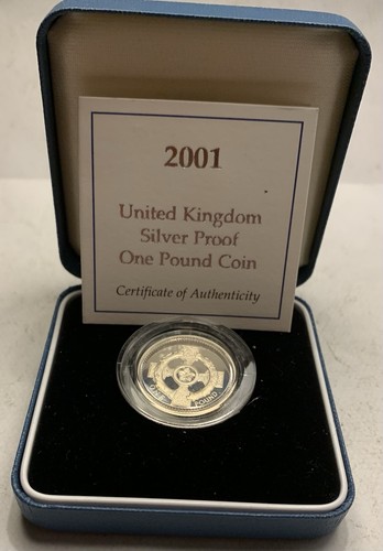 2001 silver proof coin - 2001, £1