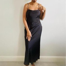 Zara Black Satin Dress With