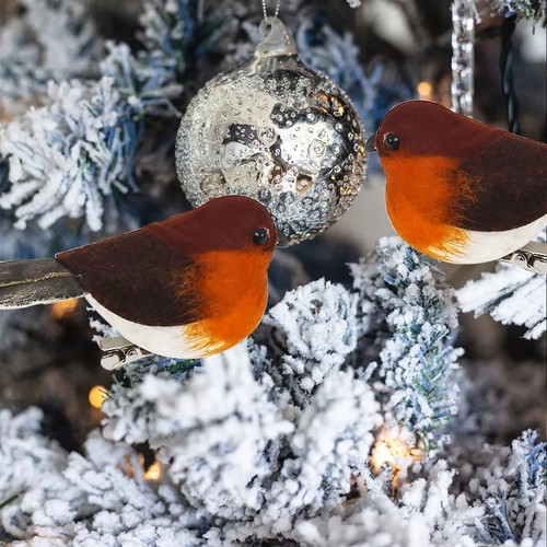 Artificial robin bird clip - bird,