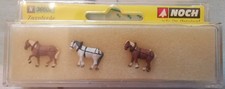 Noch N gauge Shire Horses in harnesses N36602 - Pack of  4 horses but 1 missing.