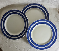 3 Cornishware Plates 25 Cm Staffordshire Potteries ltd Chef ware good cond