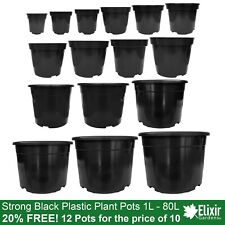 Black Plastic Pots | 12 For