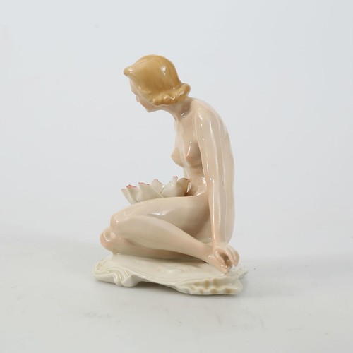 Nude lady figurine with large - with,