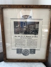 Framed 1924 Ad Hess-Bright SKF Manufacturing  Motors Z-R 1 Ball Bearing