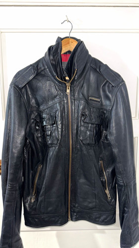 Superdry men black leather - men's,