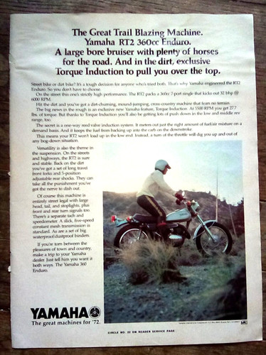 1972 yamaha rt2 - 1972, bike