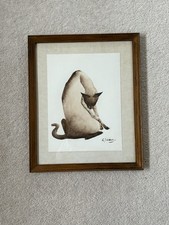 Siamese Feline Cat Painting In