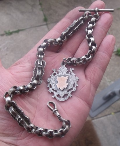 Antique ornate link silver - antique,