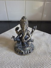 Indian Hindu Deity Ganesha Elephant Figure Bronze Brass
