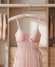 Elegant long pink nightgown