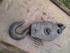 Vintage 1942 Cordage Rope double Pulley Block.