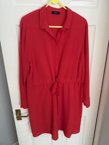 Red lightweight button through - red,