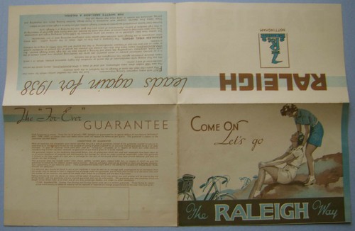 Raleigh bicycle range 1938 - raleigh,