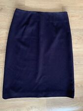 Womens Wool Pencil Skirt Nicole Farhi Cashmere Midi Purple Navy UK 10 EUR 36 VGC