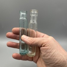 Pair antique clear glass - of,
