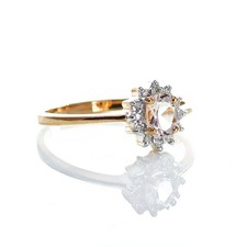 9ct morganite ring diamond - 9ct,