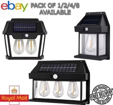 Solar Powered Wall Light Outdoor Lantern PIR Motion Sensor Garden Security Lamp