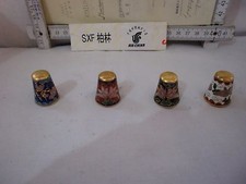 Thimbles 4 glass porcelain brass cloisonne Oakley bone china thimbles gloves