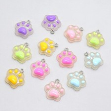 Paw Print Resin Charms Cats