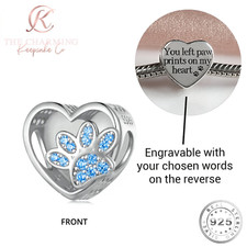 Dog / Cat Blue Paw Charm