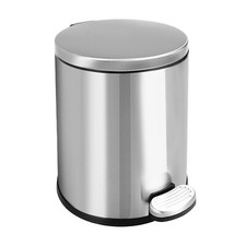ASelected 6L Round Bathroom Pedal Bin Stainless Steel Pedal Bin for Bathroom