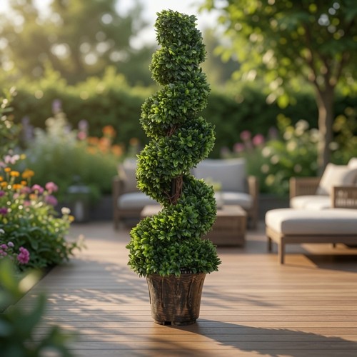 Artificial boxwood spiral - boxwood,