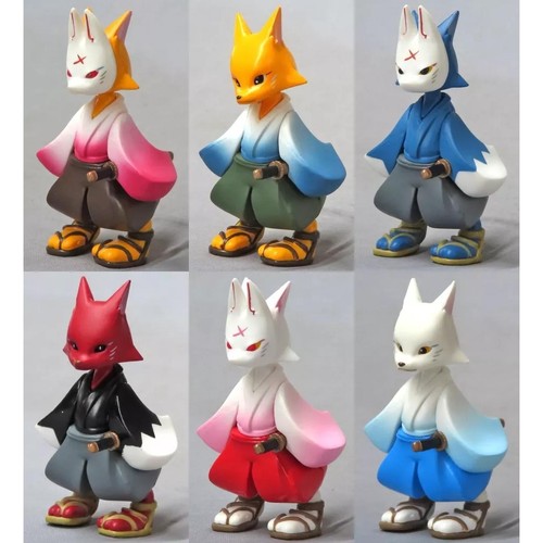 Set fox warrior - warrior, 7cm