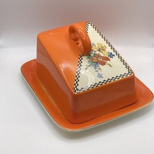 Art Deco Style Vintage BCM Nelson Ware Bright Orange Cheese Dish stamped 3/36