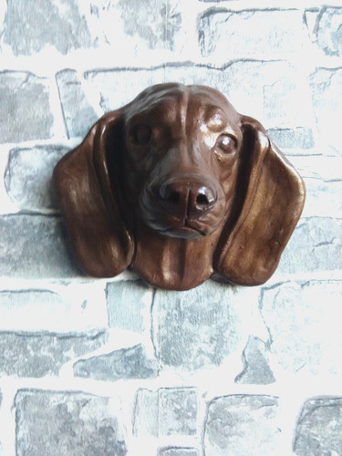 Stone bronzed dachshund dog - stone,