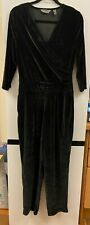QVC Ruth Langsford Elegant Black Velvet Jumpsuit MEDIUM Size 12 NEW RRP £70