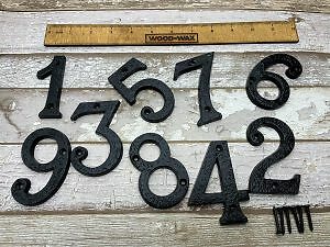 Cast iron numbers letters - iron,