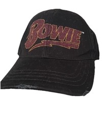 David Bowie Baseball Cap Glam Rock Band Merch Logo Hat Black
