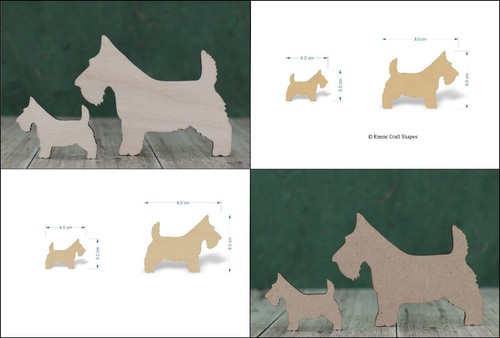 Scottie dog wooden blanks - ., mdf