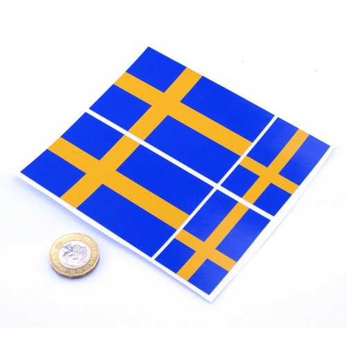 Sweden flag stickers - x4, 3"
