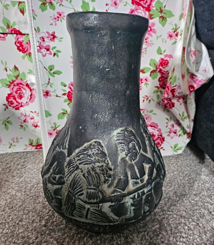 Raku style vase - vase, of