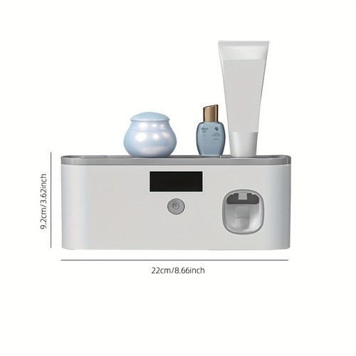 Grey toothbrush holder with - grey,