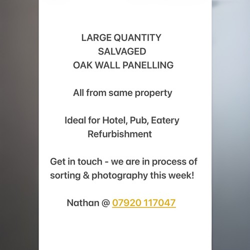 Antique oak wall panelling - oak, panelling-