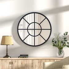 Metal Framed Round Wall Mirror