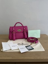 New Mulberry Mini Alexa In Mulberry Pink Heavy Grain Leather