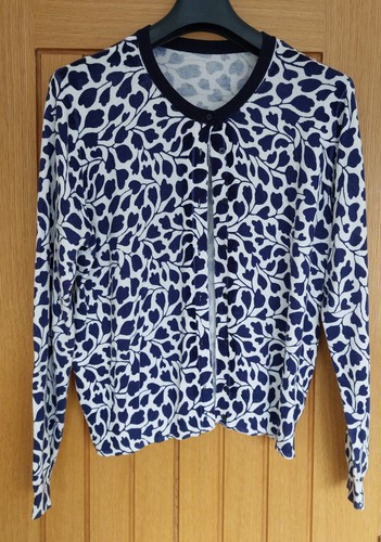 White and blue cardigan from