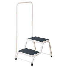 Double Step With Handrail In Caravan White