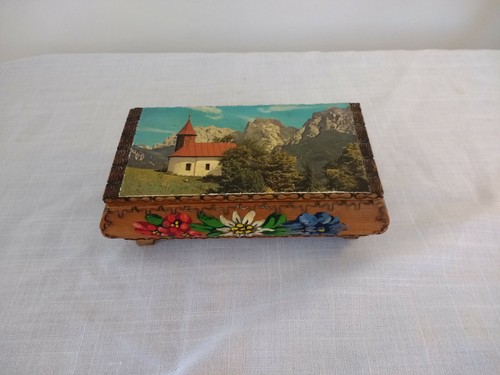 Vintage wood music box - vintage,