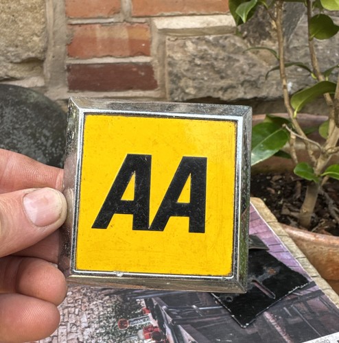 Vintage square car badge - aa,