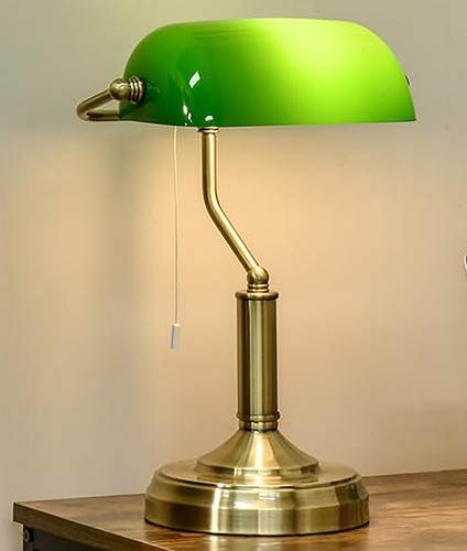 Bankers desk lamp - lamp, green