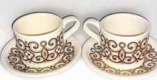 1970s Biltons Cups & Saucers Pottery Celtic Rose Pattern Vintage Set Of 2